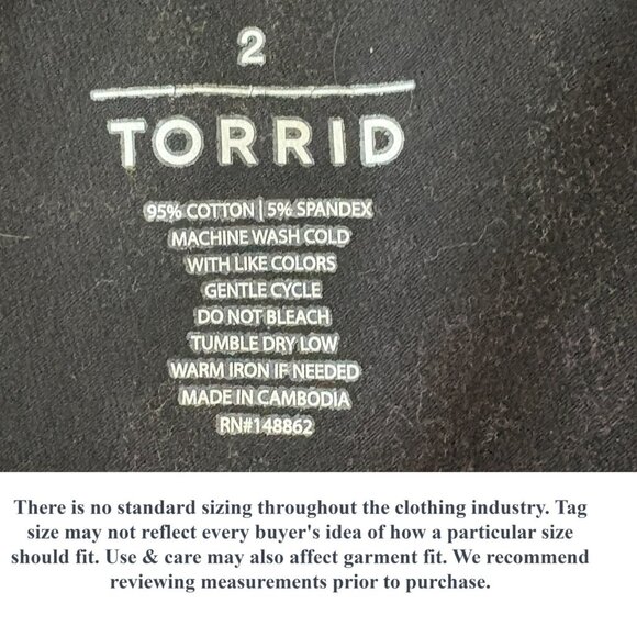 Torrid Womens 7/8 Leggings Black Floral Pull On Elastic Waist Plus Size 2 | 2X - Picture 9 of 13